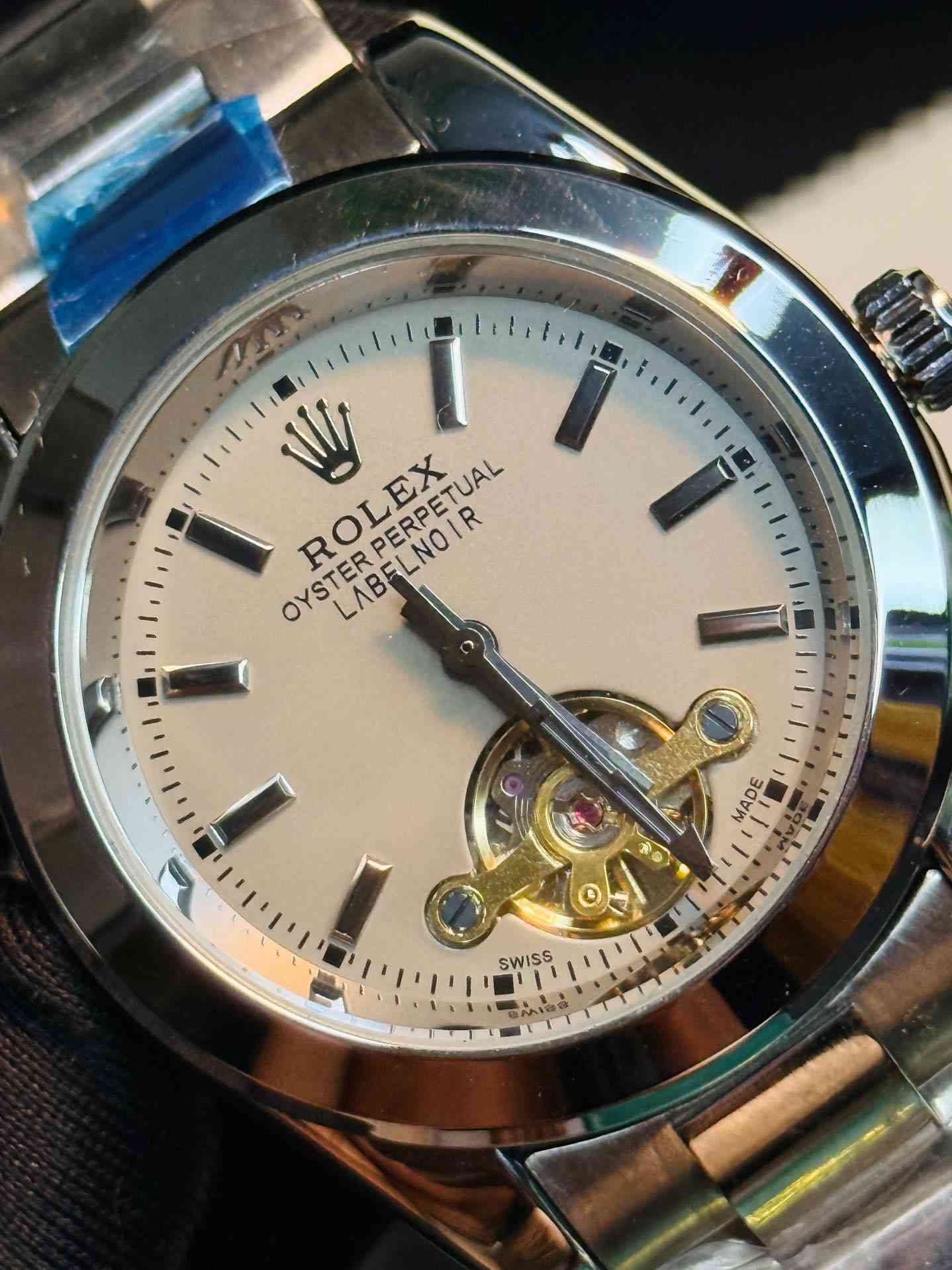 Rolex Oyster Perpetual Labenno Skeleton Edition Silver Dial With Silver Chain